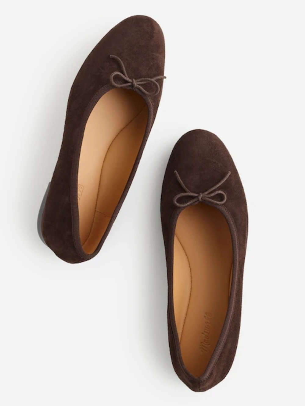 New! Madewell The April Ballet Flat in Dark Carob Leather Suede 8.5